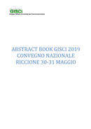 Abstract Book Convegno GISCI 2019